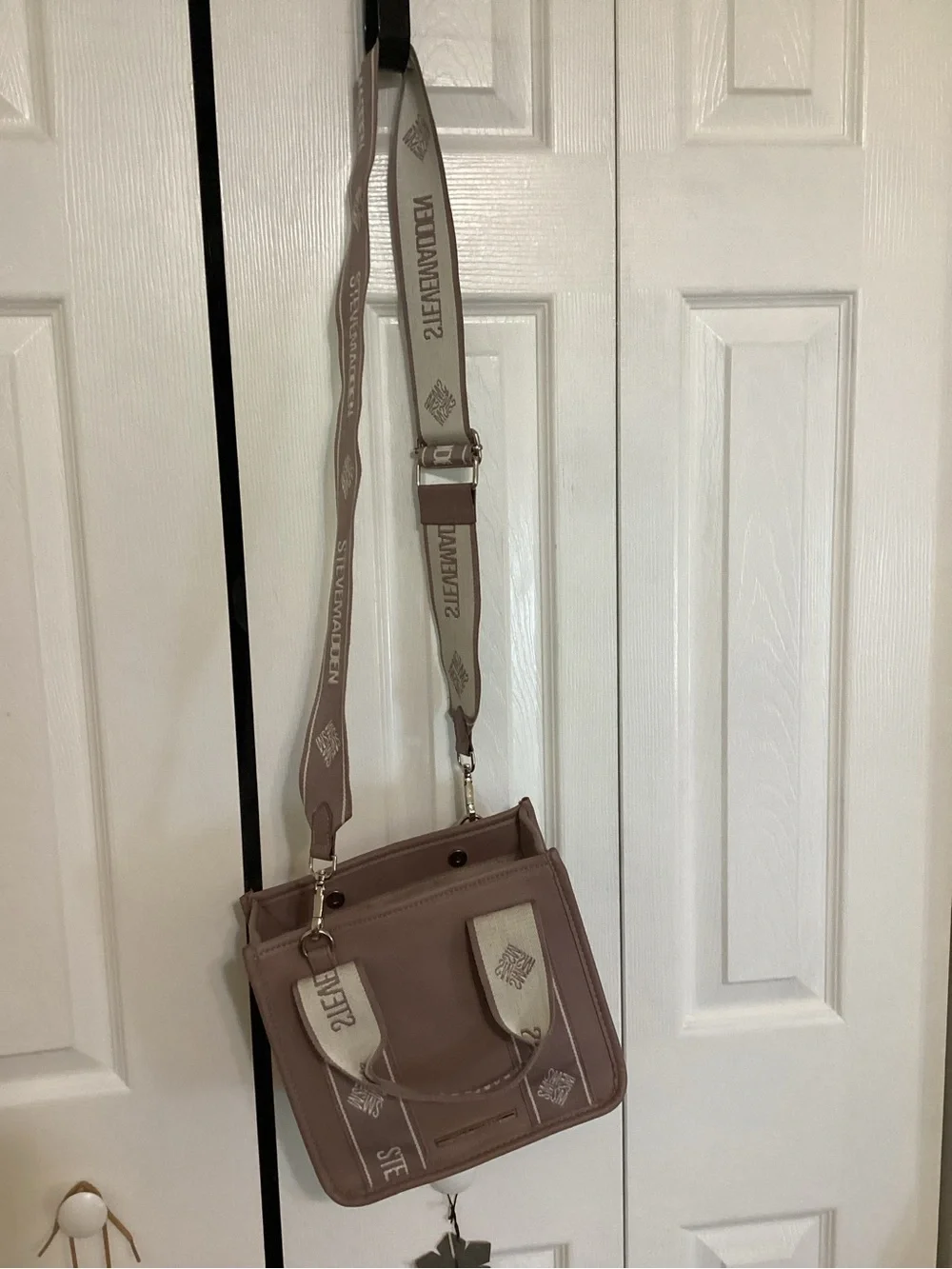 Steve Madden Mauve Tote with Branded Straps